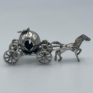 Manifattura italiana - Beeldje - Carrozza Cenerentola - .800