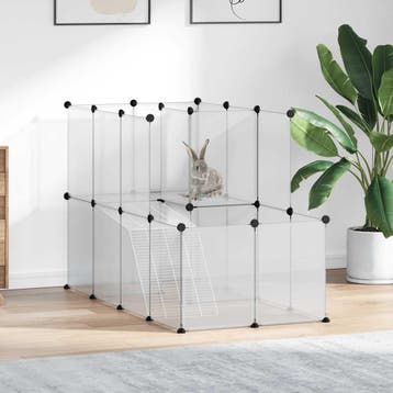 vidaXL Dierenhok klein 142x74x93 cm polypropeen en staal, Dieren en Toebehoren, Verzenden, Nieuw