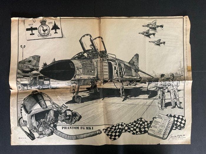 F. Walthery - Lot daffiches bandes dessinées et aviation, Antiquités & Art, Art | Dessins & Photographie