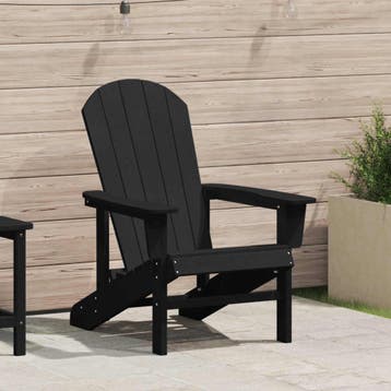 vidaXL Adirondack-stoel Zwart HDPE, Tuin en Terras, Verzenden, Nieuw