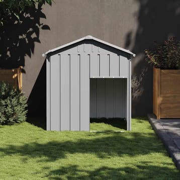 vidaXL Hondenhok met dak 117x103x123 cm gegalvaniseerd staal, Verzenden