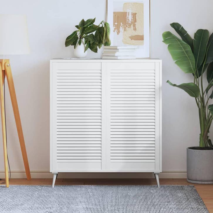 vidaXL Kastdeuren met lamellen 2 st 99,3x49,4 cm grenenhout, Doe-het-zelf en Bouw, Hang- en Sluitwerk, Nieuw, Verzenden