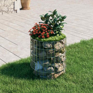 vidaXL Gabion paal rond Ø50x50 cm gegalvaniseerd staal, Verzenden, Nieuw