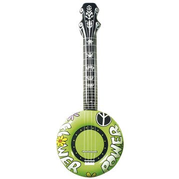 Hippie 60S Nep Banjo Groen Opblaasbaar 1m, Verzenden, Nieuw