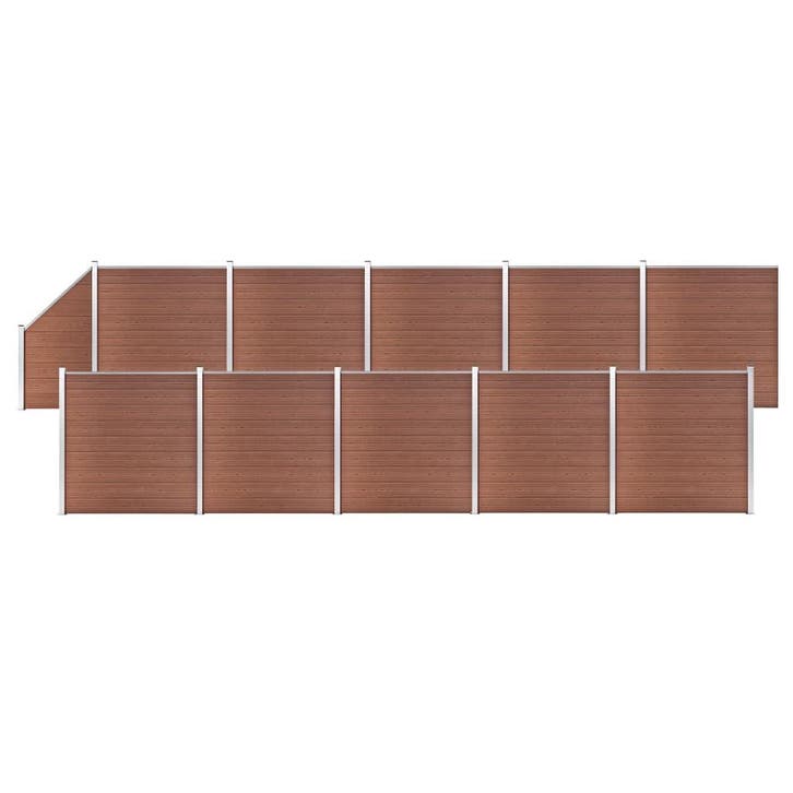 vidaXL Schuttingset 10 vierkant en 1 schuin 1830x186 cm HKC, Jardin & Terrasse, Clôtures de jardin, Envoi