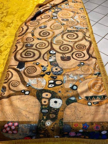 Elegante kasjmier plaid, Art Déco, levensboom Klimt - Plaid