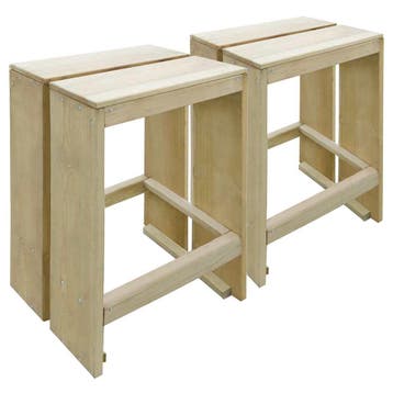 vidaXL Tuinbarkrukken 2 st geïmpregneerd grenenhout, Jardin & Terrasse, Chaises de jardin, Verzenden