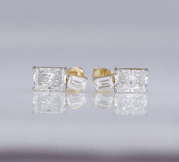Oorbellen - 14 karaat Geel goud - 4.62ct. tw. Diamant