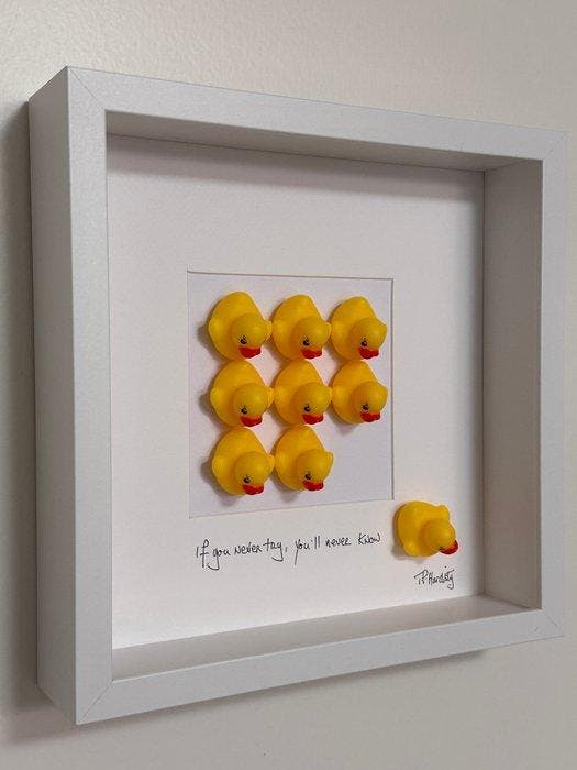 T P Hardisty - If you never try, youll never know, Antiquités & Art, Art | Peinture | Moderne
