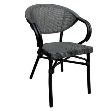 Stoel | MILANO | Aluminium Rotan/Aluminium | Grey | Zwart, Verzenden, Nieuw in verpakking