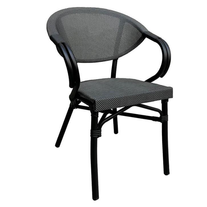 Stoel | MILANO | Aluminium Rotan/Aluminium | Grey | Zwart, Zakelijke goederen, Horeca | Keukenapparatuur, Nieuw in verpakking