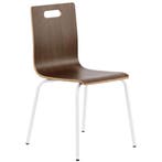 Stoel | DANNE | Houtlook (Walnoot) | Witte Poten |, Verzenden, Nieuw in verpakking