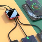 Universele 20.000mAh Mini Powerbank - 4 Types Oplaadkabel -, Telecommunicatie, Verzenden, Nieuw, Tollcuudda