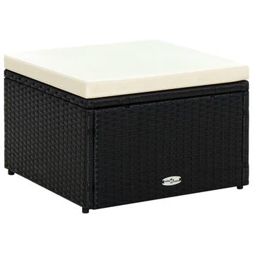 vidaXL Voetenbank/poef zwart 53x53x30 cm poly rattan, Verzenden