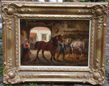 Willem Johan Boogaard (1842-1888) - Stalinterieur met