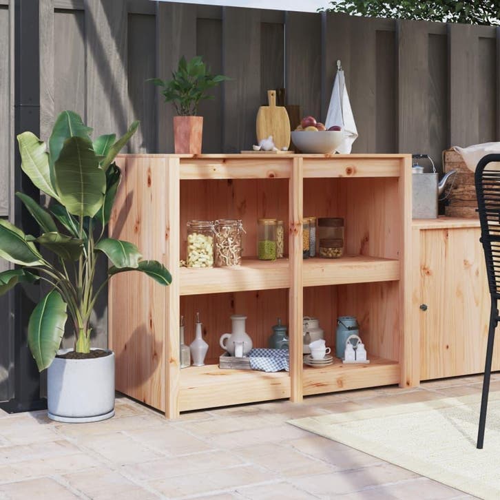 vidaXL Keukenkast voor buiten MEPPEL 106x55x92 cm massief, Maison & Meubles, Armoires | Autre, Envoi