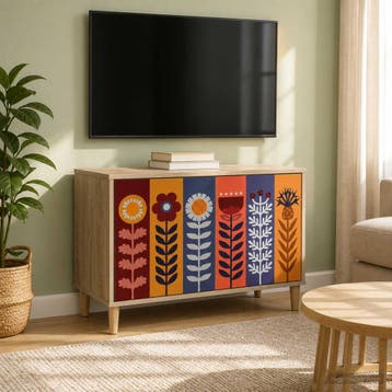 vidaXL Tv-meubel ESSEN 69 x 33 x 50 cm Sonoma Bewerkt hout, Verzenden, Nieuw