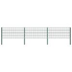 vidaXL Schuttingpaneel met palen ijzer 522x80 cm groen, Verzenden, Nieuw