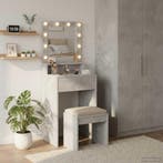 vidaXL Kaptafel met plank Beton Grijs 50 x 41 x 135 cm, Verzenden
