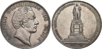 Doppeltaler, daalder 1844 Baden-durlach Leopold 1830-1852, Verzenden, België
