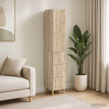 vidaXL Kast Set 2 st 33 x 34,5 x 90 cm Bewerkt hout Sonoma, Verzenden, Nieuw