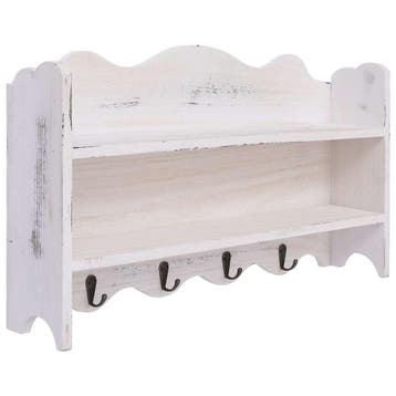 vidaXL Wandkapstok 50x10x30 cm hout wit, Maison & Meubles, Verzenden