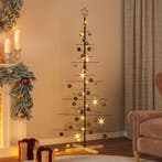 vidaXL Kerstdecoratie kerstboom met houten basis 180 cm, Verzenden, Nieuw