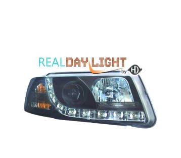 Phares Pour Volkswagen Vw Passat B5 96-00 Drl Noir, Verzenden