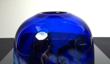 Maxence Parot - Vase - Vase unique Cobalt couleurs et Or -