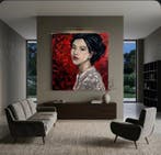 Tran Van Hieu (2001) - Regard Suspendu 80 80 cm, Antiquités & Art, Art | Peinture | Moderne