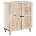 vidaXL Dressoir Wit 60 x 33 x 75 cm massief mangohout, Verzenden, Nieuw