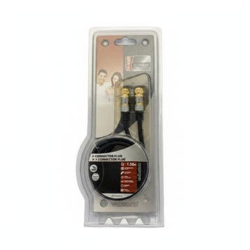 Bieden: Velleman 1.5m F-Type Male to Male Coaxial Cable Gol, Ophalen of Verzenden, Nieuw
