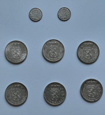 Pays-Bas. Lot 8 pièces monnaies (Sans prix de réserve)