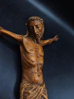 Crucifix - Hout - 1800-1850 - Corpus Christi - 25 cm, Antiek en Kunst