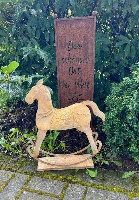 Figuur - Pferd, Schaukelpferd - Metaal, Antiek en Kunst, Kunst | Designobjecten