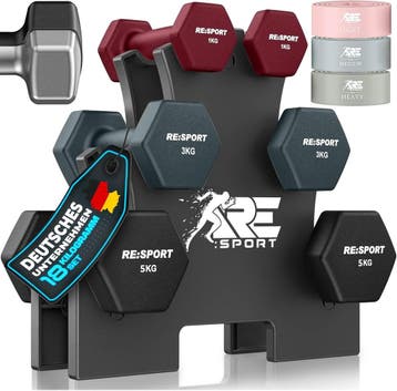 Dumbells set - Gewichten set - Halterset - 18 kg - RE:SPORT, Sport en Fitness, Verzenden, Nieuw