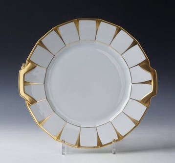 Fürstenberg - Schaal - Grecque Athena, Verguld wit porselein