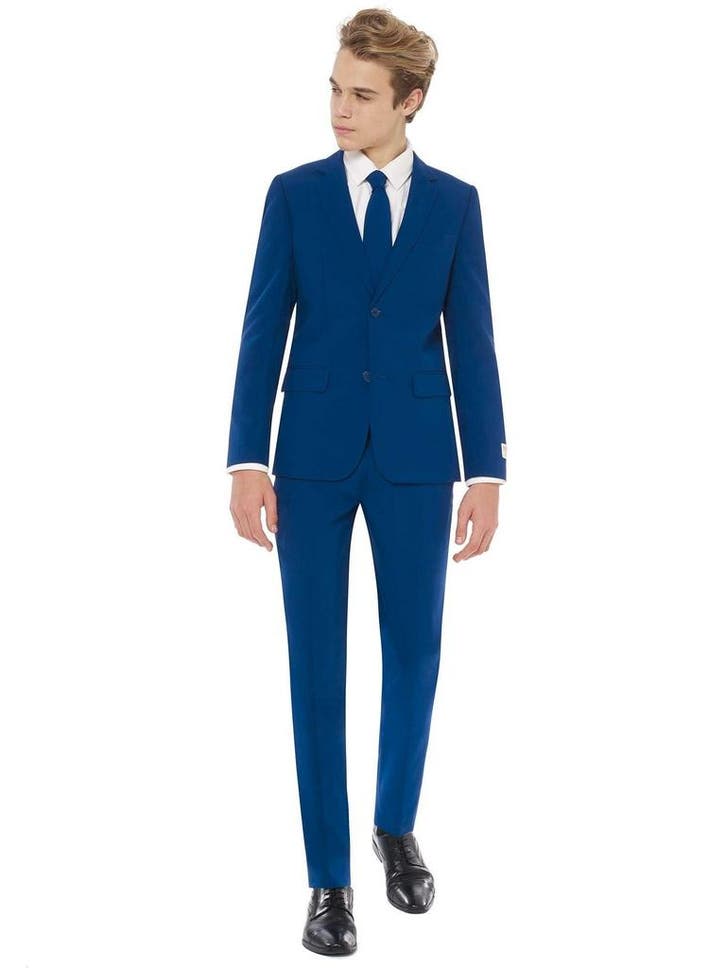 Donkerblauw Pak Jongen Tiener OppoSuits, Kinderen en Baby's, Carnavalskleding en Verkleedspullen, Nieuw, Verzenden