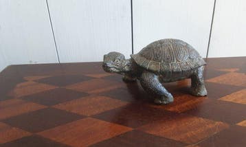 Figure - P. Chenet - Schildpad - 13,5 cm - Bronze, Antiquités & Art