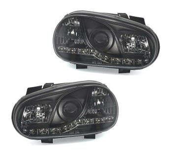 PHARES VOLKSWAGEN VW GOLF 4 DAYLIGHT LED FOND NOIR, Verzenden
