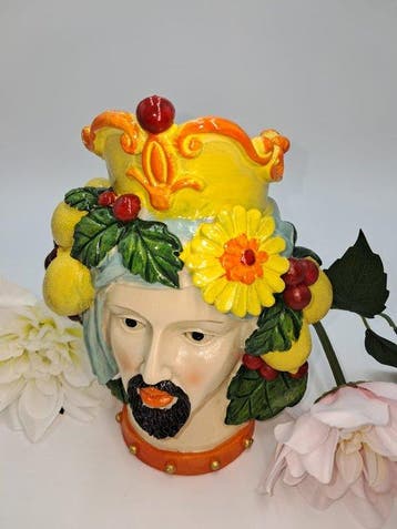 Statuette, Vaso Testa di Moro - 17 cm - Résine - 2026