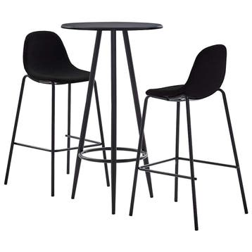 vidaXL 3-delige Barset stof zwart, Verzenden