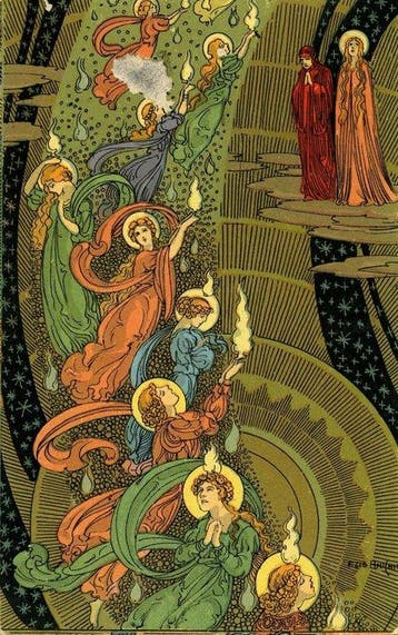 Italië - Scènes uit Dantes Goddelijke Komedie – 42 vintage, Collections, Cartes postales | Étranger