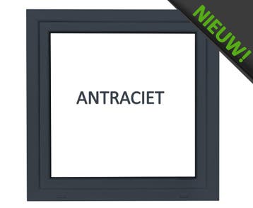 PVC raam draaikiep b100xh100 cm antraciet, Gevelraam of Ruit, 80 tot 120 cm, 80 tot 120 cm, Nieuw