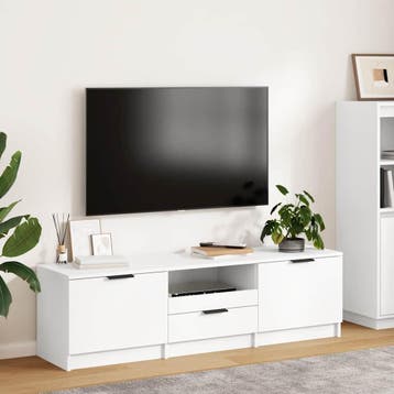 vidaXL Tv-meubel wit 140x35x40 cm bewerkt hout, Verzenden, Nieuw