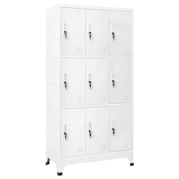 vidaXL Lockerkast met 9 vakken 90x45x180 cm staal grijs, Verzenden