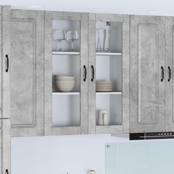 vidaXL Vaatwasserpaneel Kalmar Beton Grijs 80 x 31 x 100 cm, Verzenden