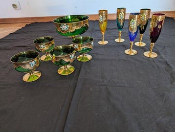 Murano, oro - Drinkservies (10) - Glas - Murano