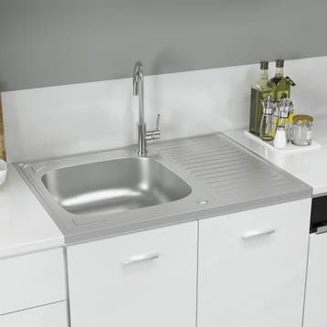 vidaXL Gootsteen met afvoerset 800x600x155 mm roestvrij, Huis en Inrichting, Keuken | Keukenelementen, Verzenden, Nieuw