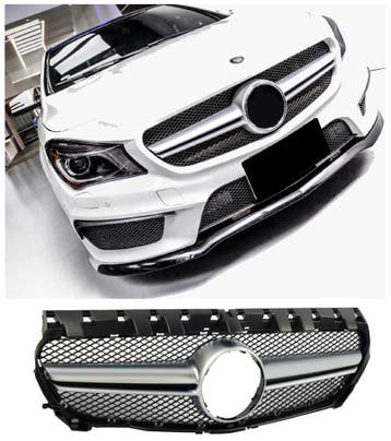 Sport Grille voor Mercedes C117 CLA-Klasse Zilver in AMG Opt, Verzenden, Nieuw